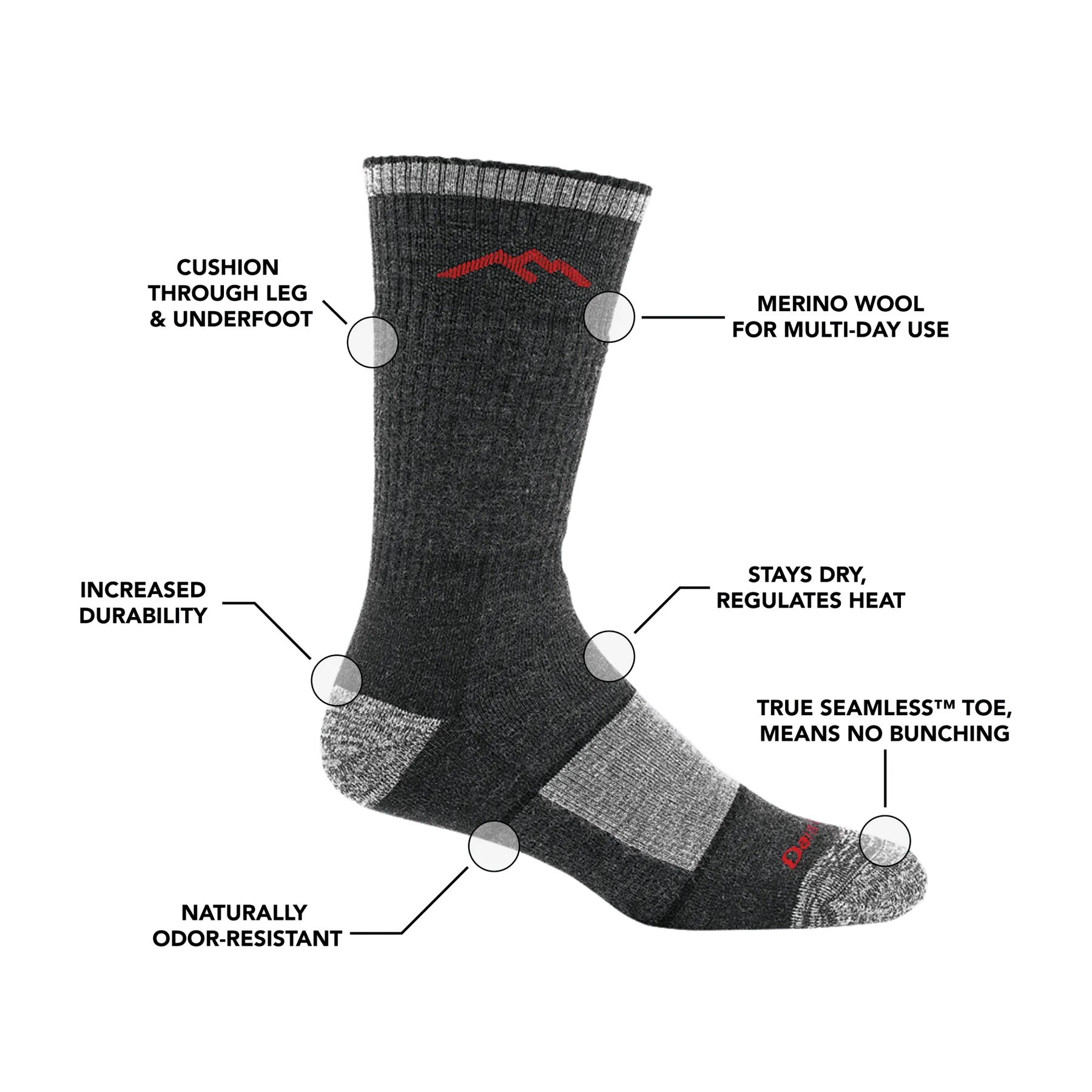 Darn Tough | Men's Hiker Boot Midweight Hiking Sock - Image 3