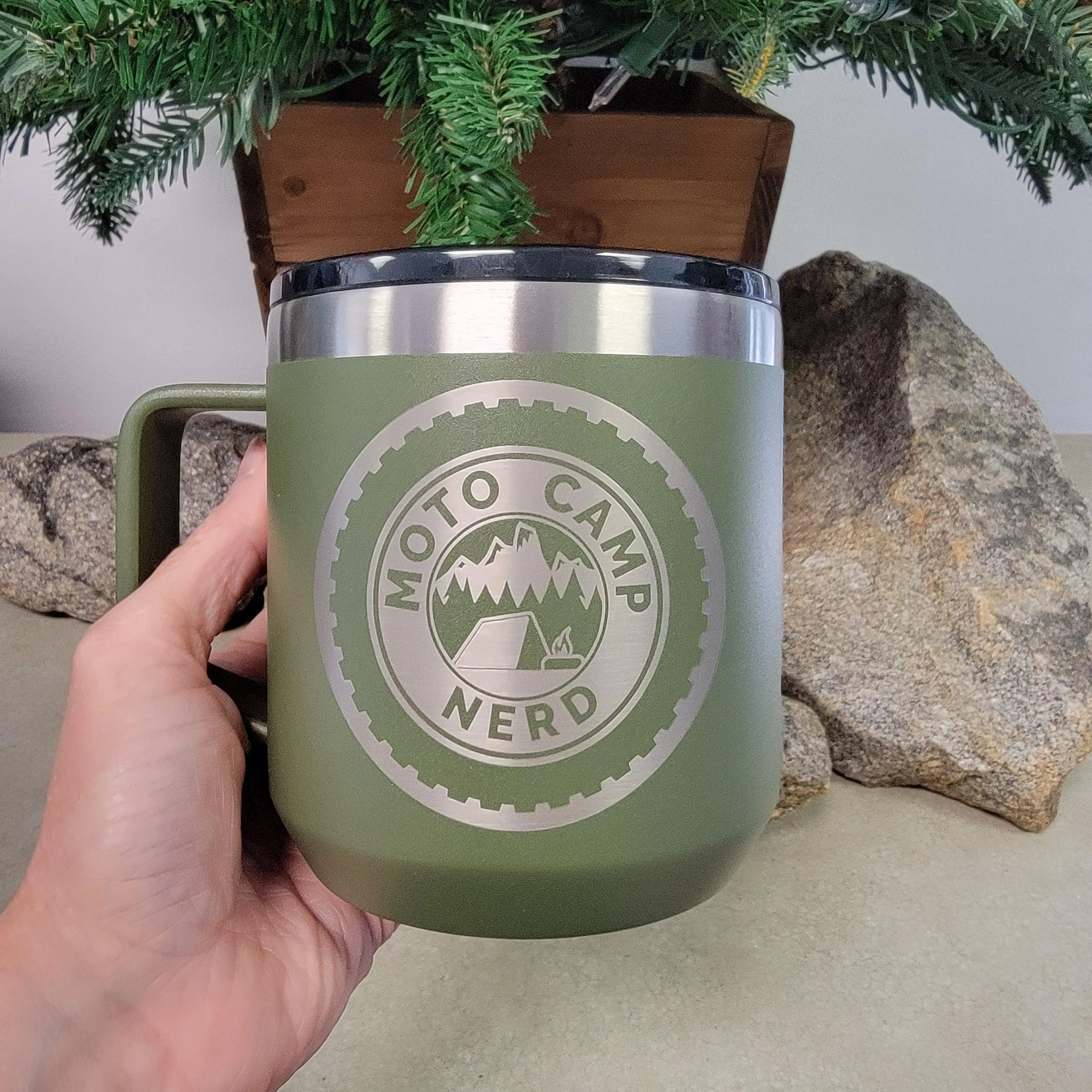 Moto Camp Nerd Insulated Coffee Mug 16oz. - Image 7