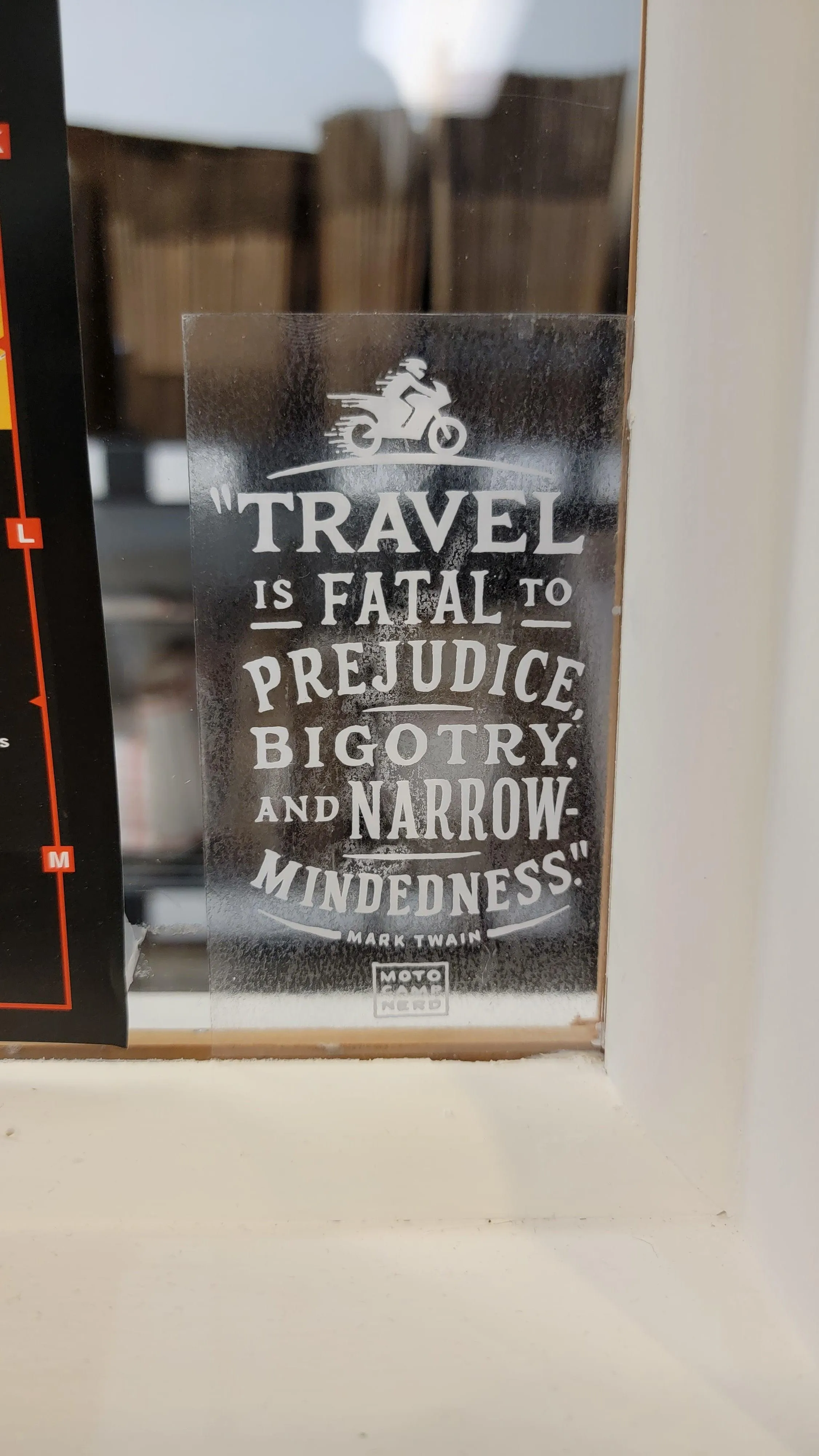 "Travel is Fatal" Moto Sticker - Image 3