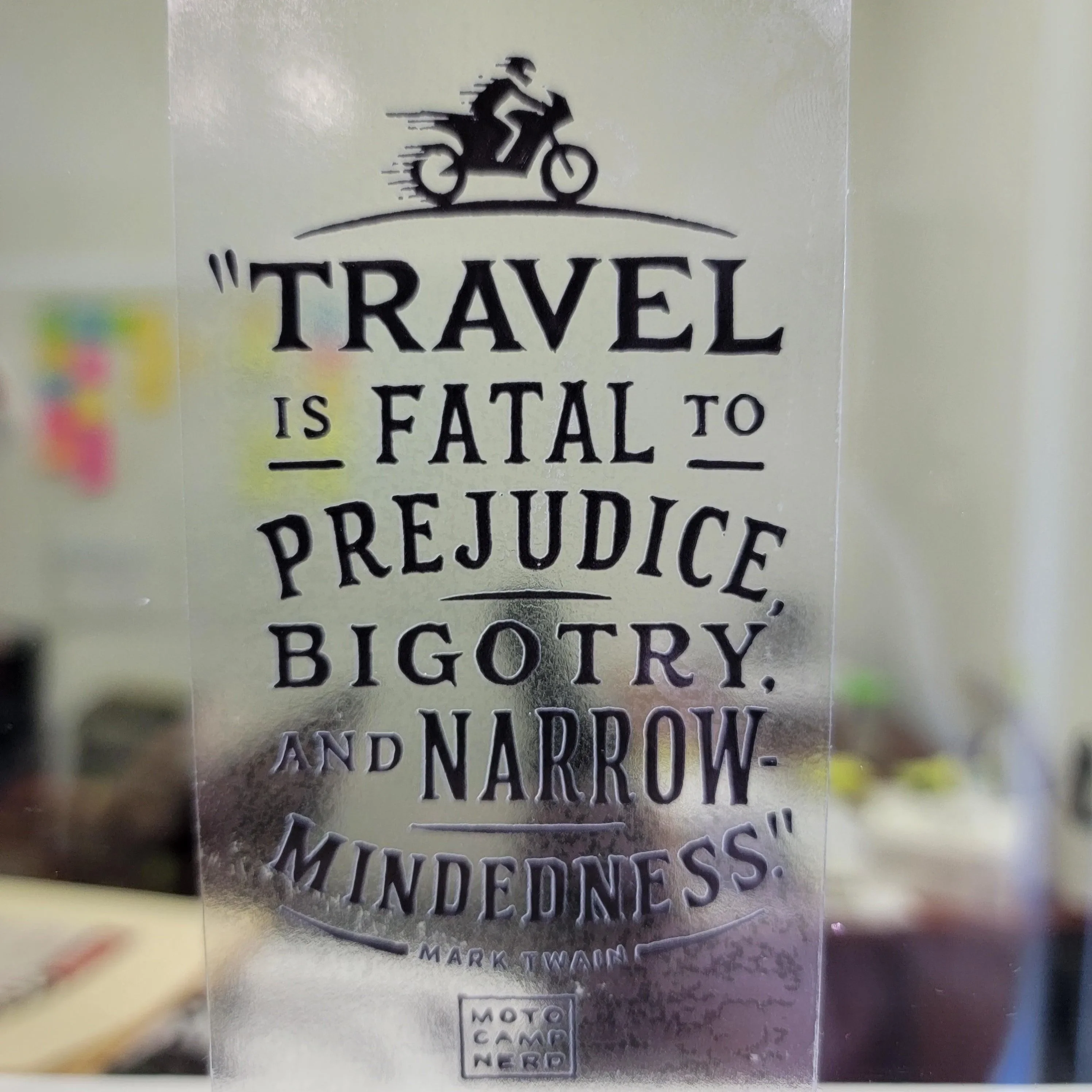 "Travel is Fatal" Moto Sticker - Image 4